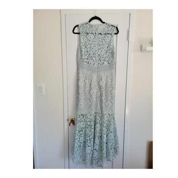ML Monique Lhuillier Light blue/green Lace Cocktail Dress - Picture 4 of 5